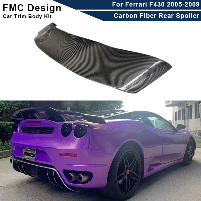 Carbon Fiber For Ferrari F430 2005-2009 FRP Car Rear Trunk Spoiler Rear Wing Tail Wing Parts Upgrade Body kit