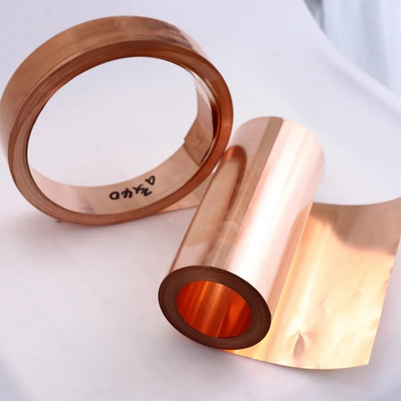 Folha de cobre pura do metal do Cu, 99,9%, 0.01mm, 0.02mm, 0.05mm, 0.06mm, 0.08mm, 0.1mm, 0.2mm, 0.3mm, 0.4mm, 0.5mm, 0,6mm x 100mm x 1000mm, 1