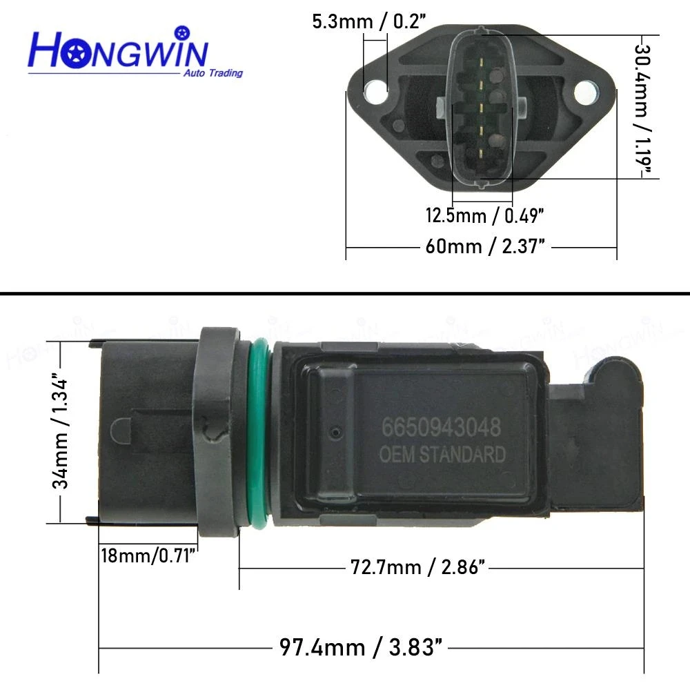 Enchufe del Sensor de flujo de aire masivo MAF F00C2G2048 para Ssangyong Actyon Kyron Rexton Rodius Stavic F 00C 2G2 071 0280218130 0280218131
