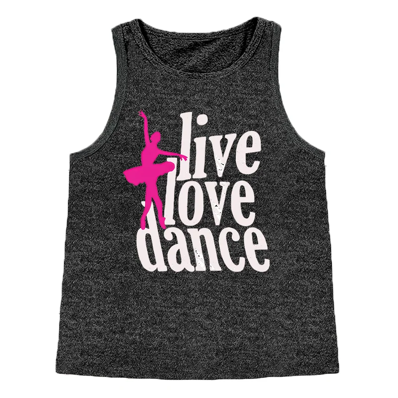 Live Love Dance-Haut précieux à col rond pour femme, haut en fibre, lettre de sécurité, vêtements décontractés