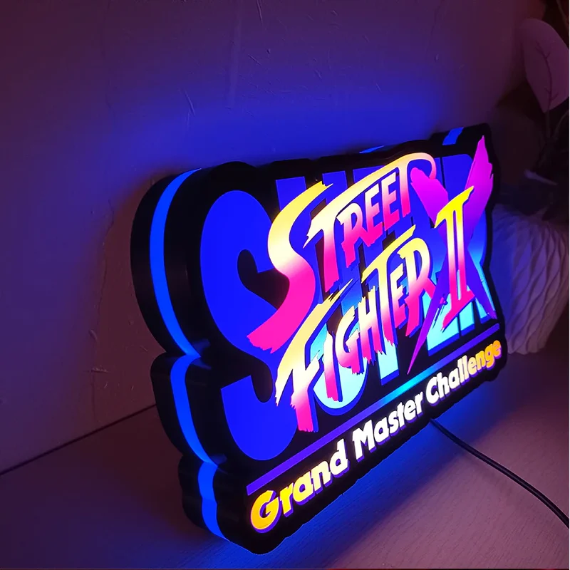 Imagem -04 - Personalizado Street Fighter ii Logo Lightbox Luz Jogo em Casa Wall Decor Sinal Pendurado Impressão 3d Nightlight Crianças Melhor Presente 20