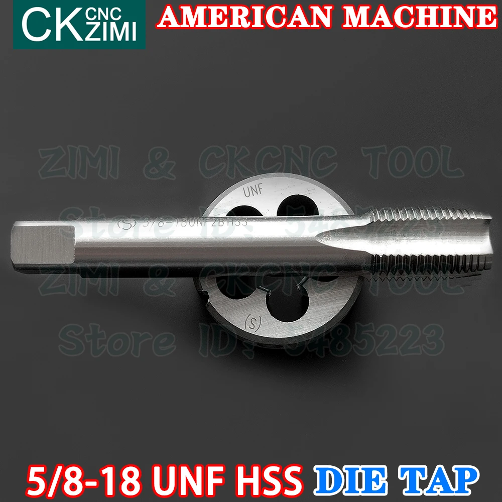 5/8-18UNF 5/8-18 UNF Hss Rechte Handvat Amerikaanse Standaard Machine Die Tap Hoge Snelheid Staaldraad Tikken boor Ronde Sterven Metalen