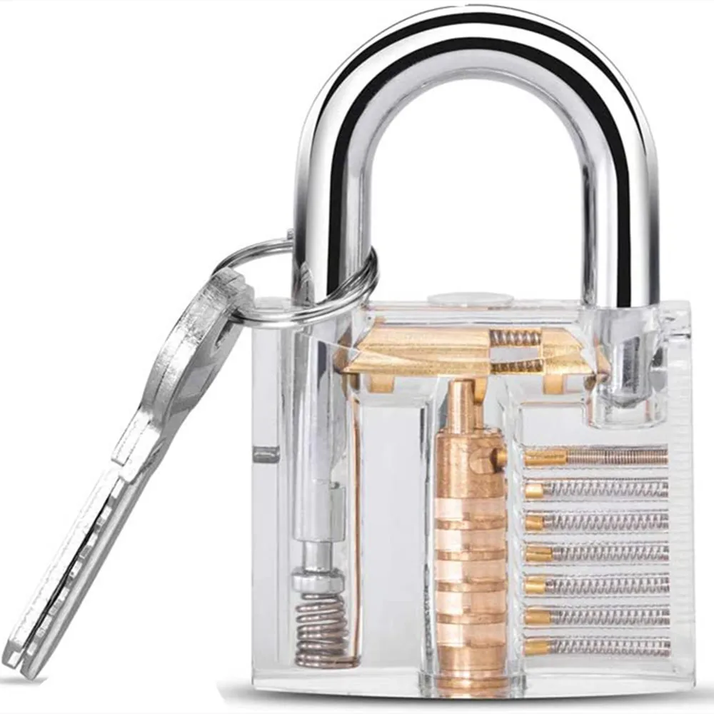 Locksmith Transparent Locks Opener Visible Cutaway Mini Practice View Padlock Hasps Training Skill For Furniture Hardware Tool