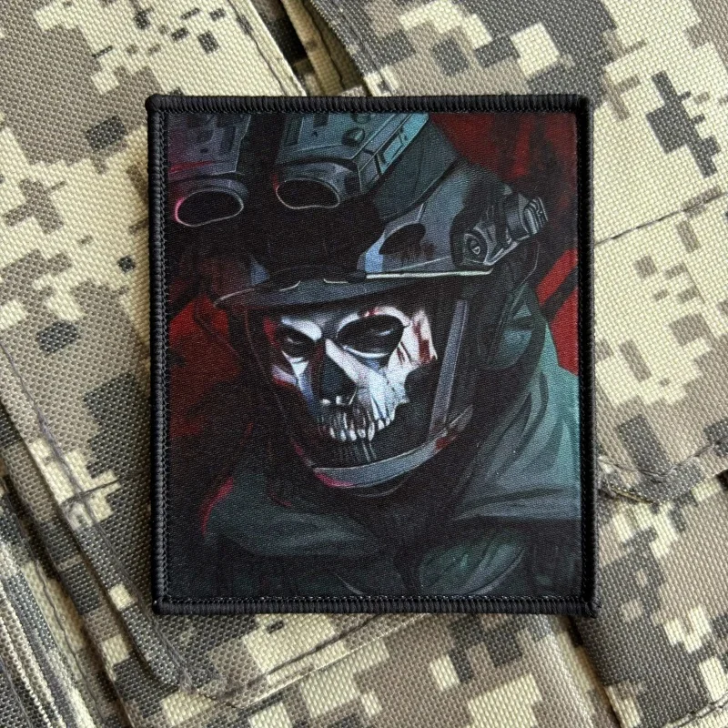 Call of Duty Ghost Tactical Patch Game Morale Badge Soldier Hook & Loop Printing Patches for Clothing Military Backpack Sticker — zdjęcie 2