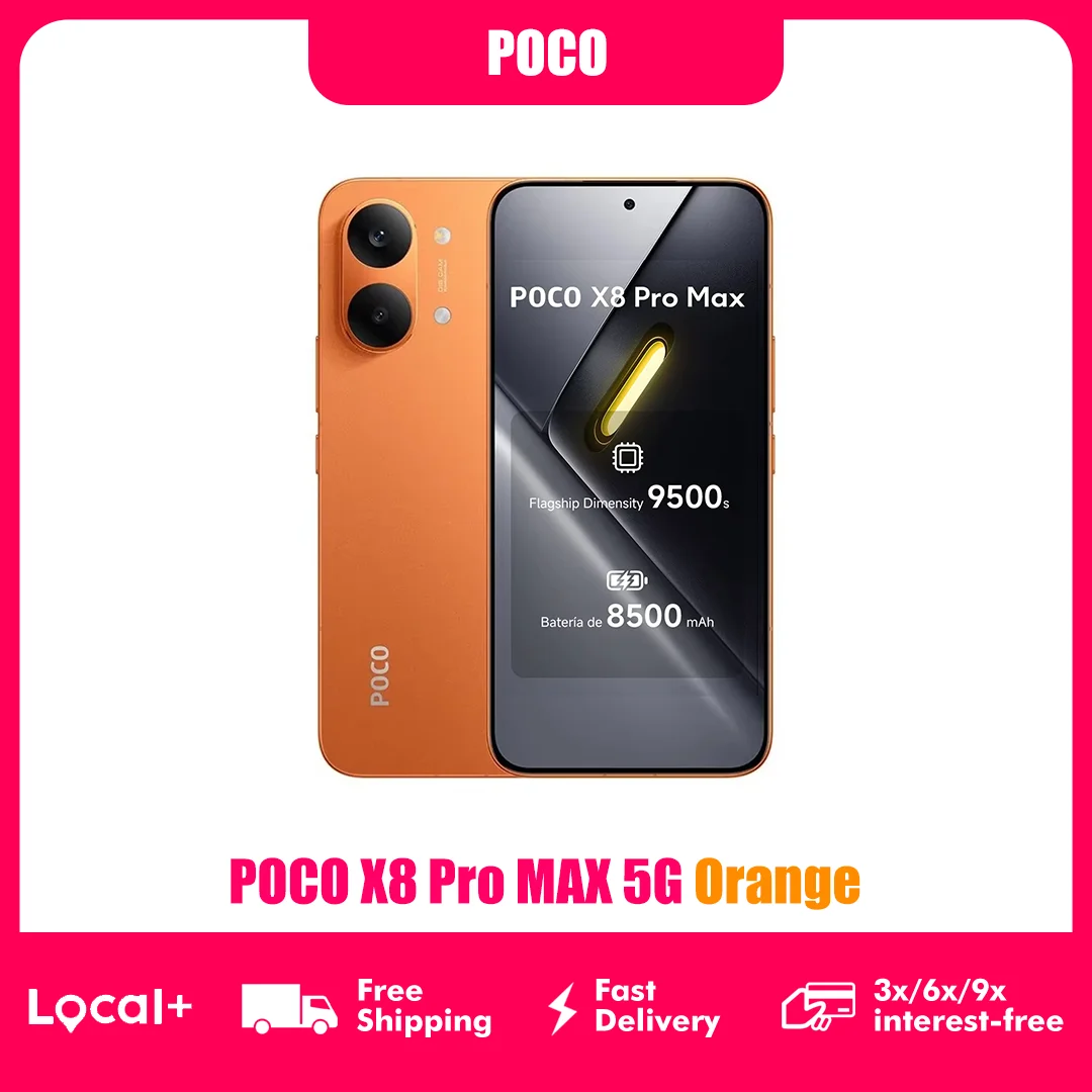 POCO X8 Pro MAX 5G Orange 8500mAh NFC 12GB 256GB 512GB Smartphone 50MP OIS Kamera