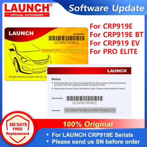LANÇA Pin card Renovação Atualização de software de caminhão de carro 1 ano para X-431 CRP919E/ CRP919E BT/ PRO ELITE/ CRP919 EV