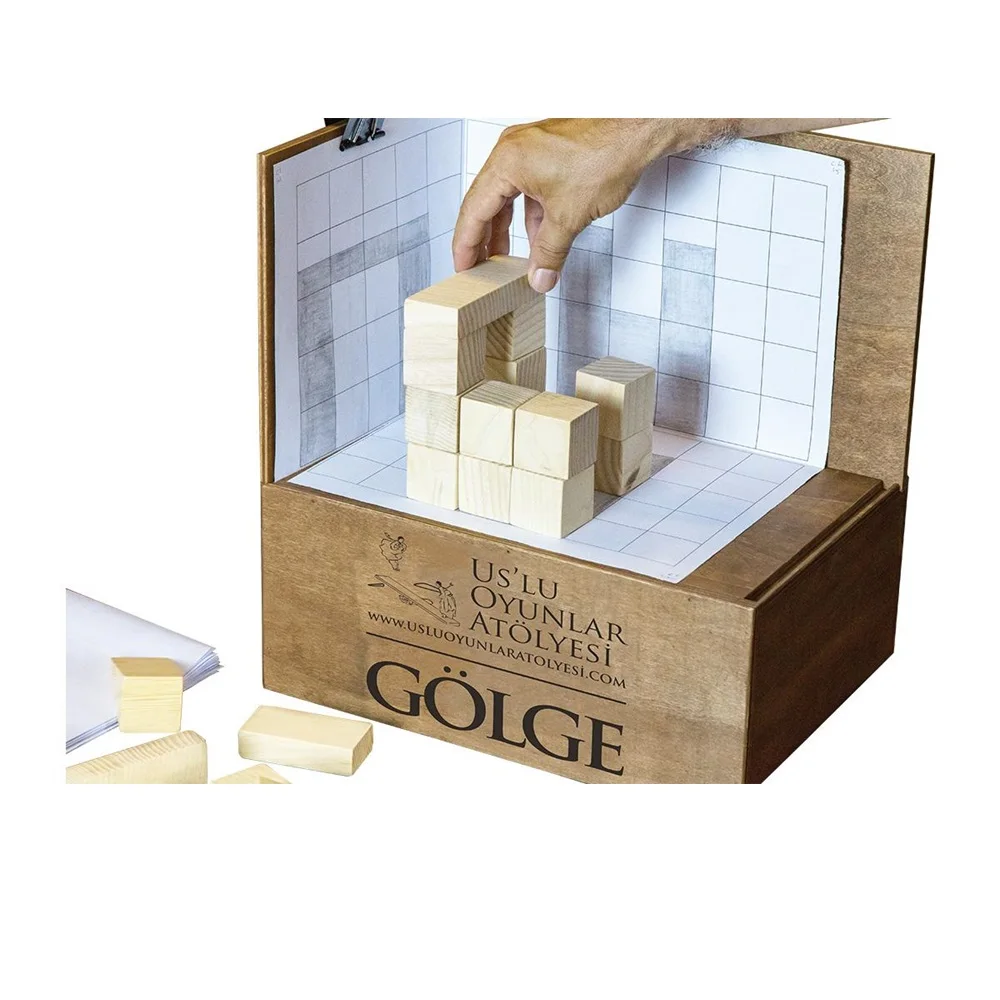 

Wooden Game Educational Material Shadow Game of converting an architectural three dimensional object into a 2 dimensional image