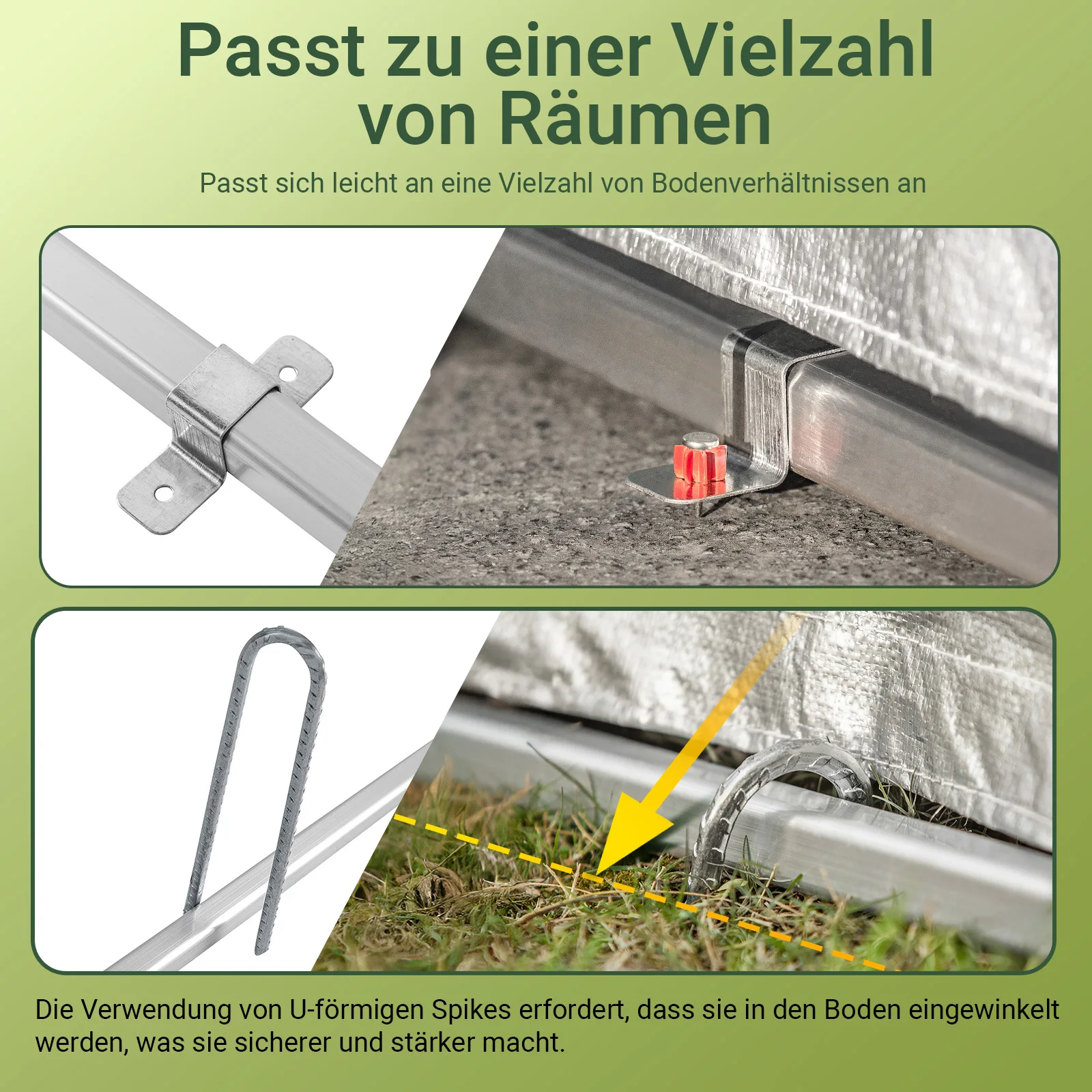 SoBuy KLS11 Fahrradgarage, wetterfester Geräteschuppen, Fahrradgarage für 2–4 Fahrräder, Carport-Zelt mit UV-Schutz, 120 x 163 x 176 cm – Detail 4