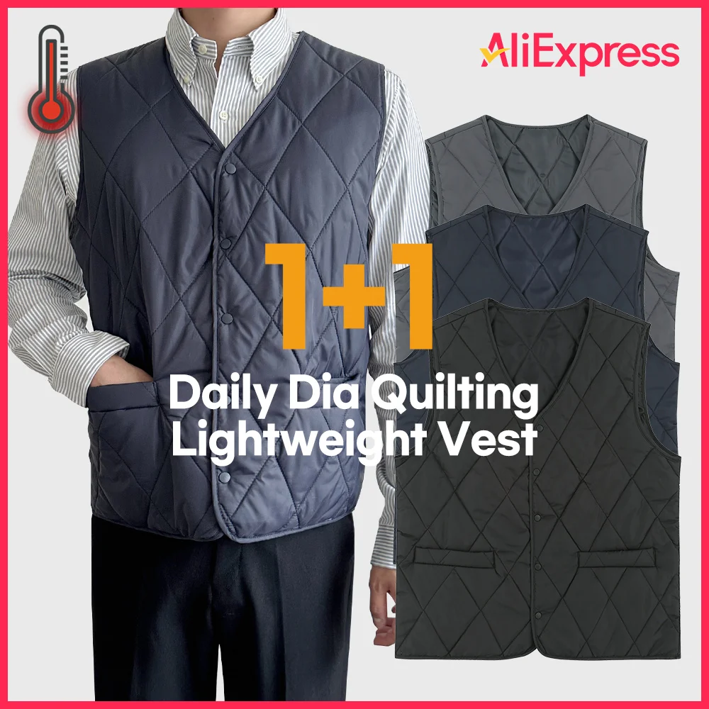 Para 1 + 1 Men Qualting Padded V Neck lightweight vest