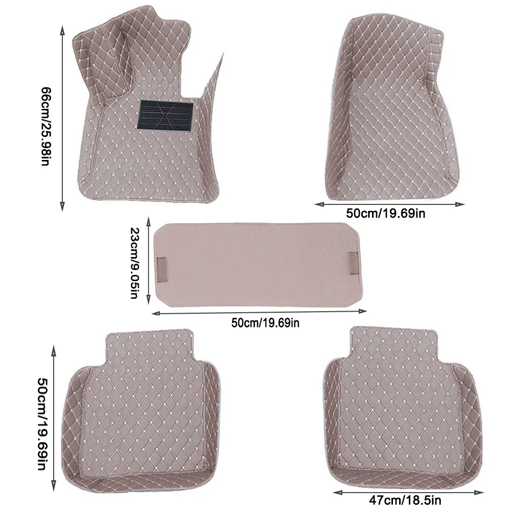 5 SZTUK Uniwersalnych Dywaników Samochodowych Wodoodporne Maty Podłogowe Wykończenie Wnętrza Samochodu Pełny Zestaw Do Samochodów z Kierownicą po Lewej Stronie
