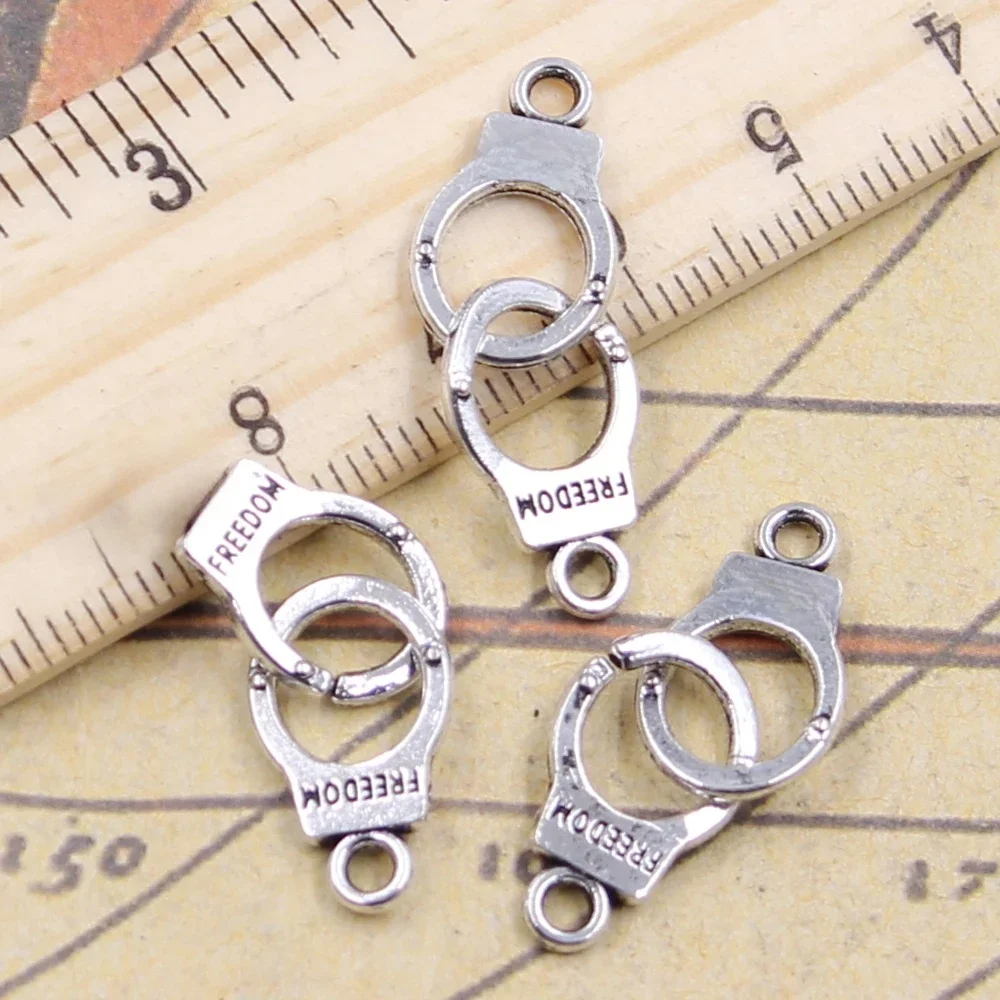 10 sztuk Charms kajdanki wolność 30x10mm antyczne srebro kolorowe wisiorki dokonywanie DIY ręcznie robiona biżuteria fabryka hurtownia — zdjęcie 2