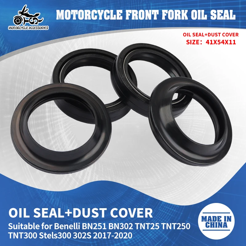 

SJ Motorcycle 41X54X11 Front Fork Damper Oil Seal and Dust Cover For Benelli BN251 BN302 TNT25 TNT250 TNT300 Stels300 2017-2020