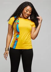 2024 African Clothes Dashiki For Women Summer Short Sleeve T-Shirt Woman Traditional Tops Tee Dresses