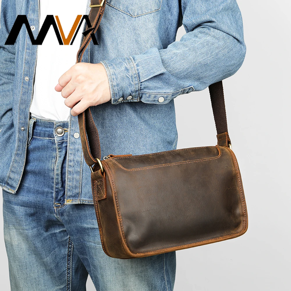 

MVA Men Crossbody Bag Shoulder Bags Vintage Men Handbags Large Capacity Genuine Leather Bag For Man Messenger Bags Tote purse