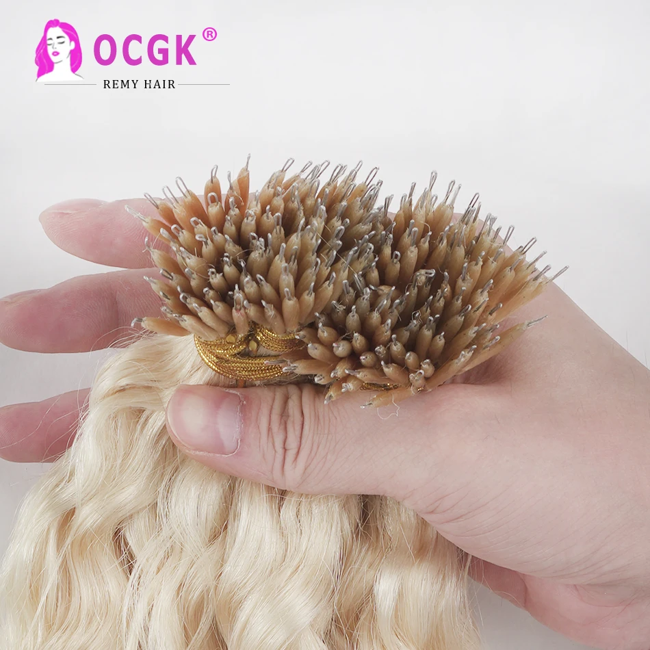 Extensiones de cabello de onda de agua, Micro anillo, Micro cuentas, Micro bucle