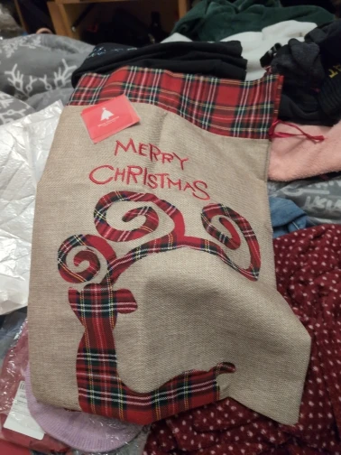 Large Christmas Gift Bag Drawstring Luxury Linen Packing Bag Elf Merry Christmas Accessories Xmas Decorations Goods photo review