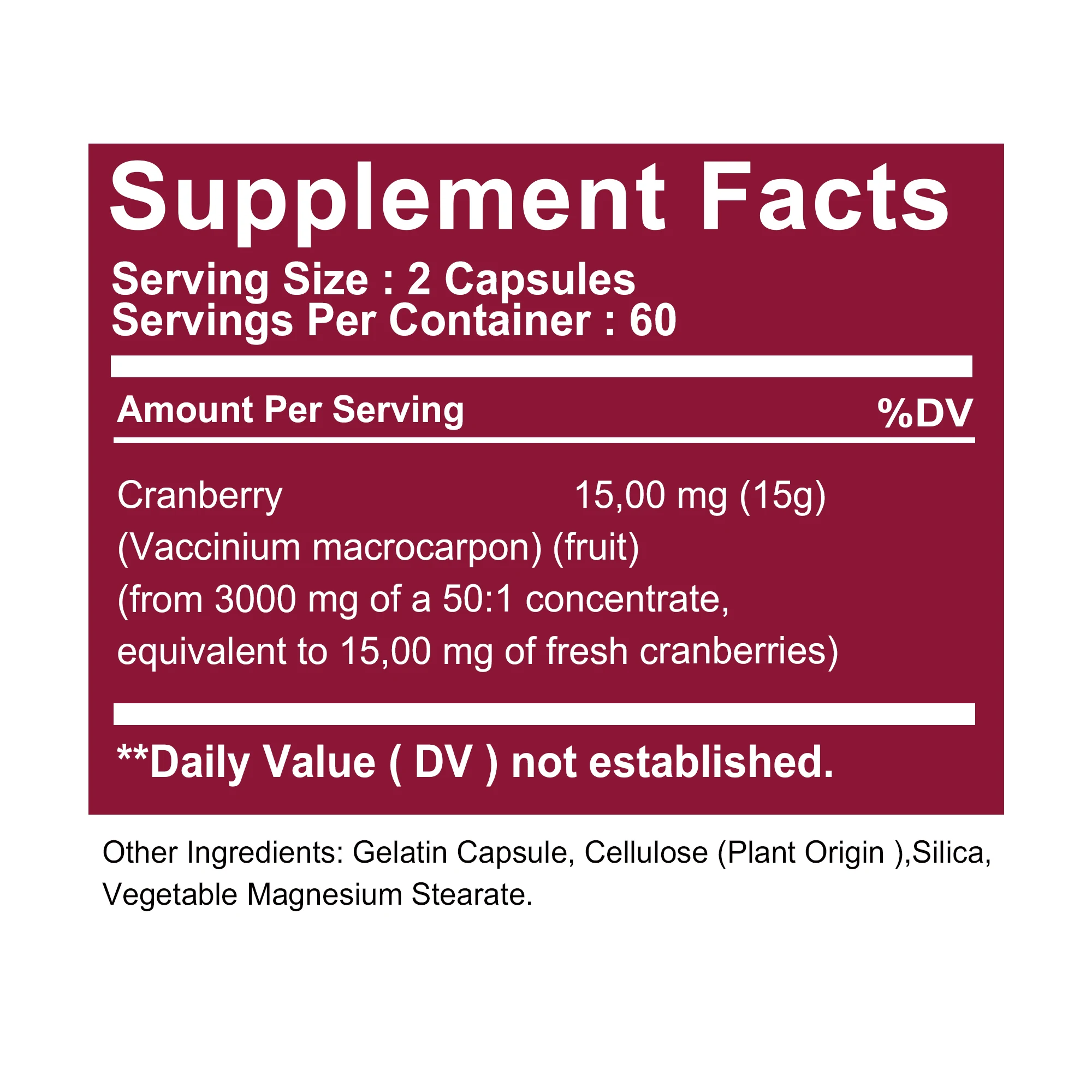 Cranberry Supplement - Kidney Cleansing, Antioxidant, Urinary Tract and Bladder Health - 120 Capsules