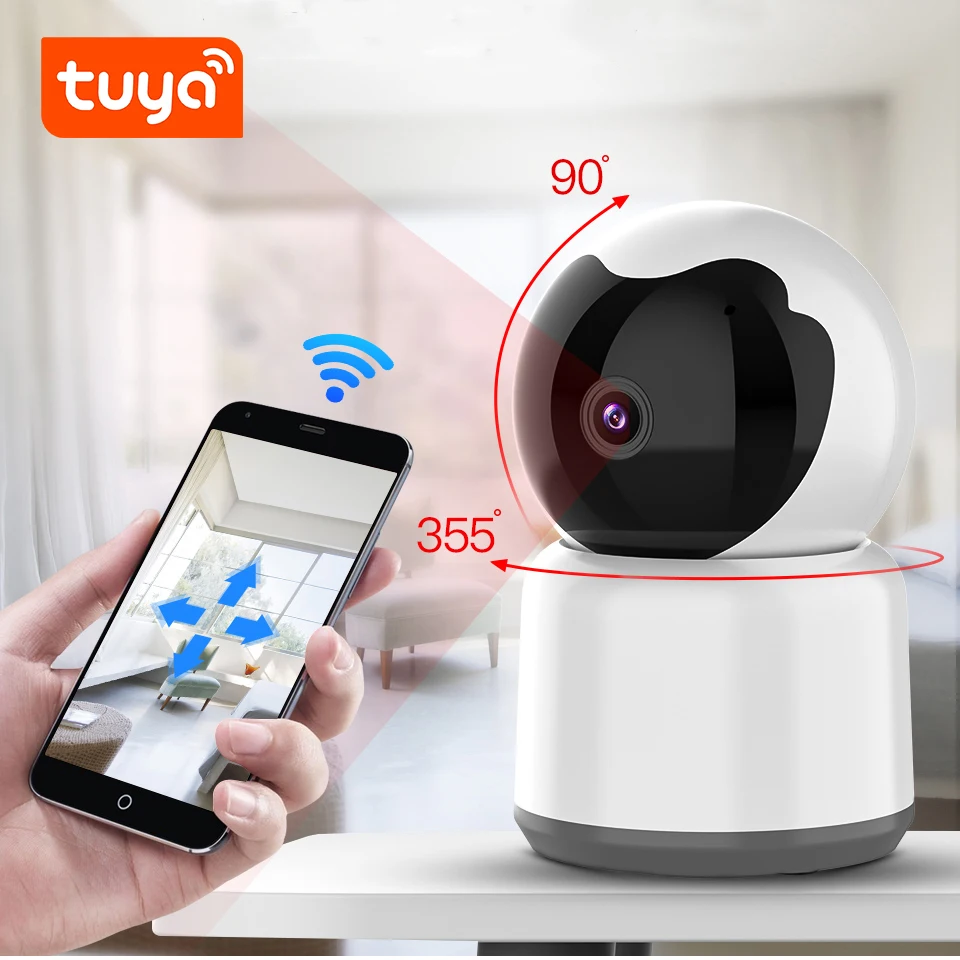 2022 New Tuya 1080P HD Panoramic Camera Smart Home Indoor WiFi Wireless Surveillance Camera Automatic Tracking Baby Pet Monitor