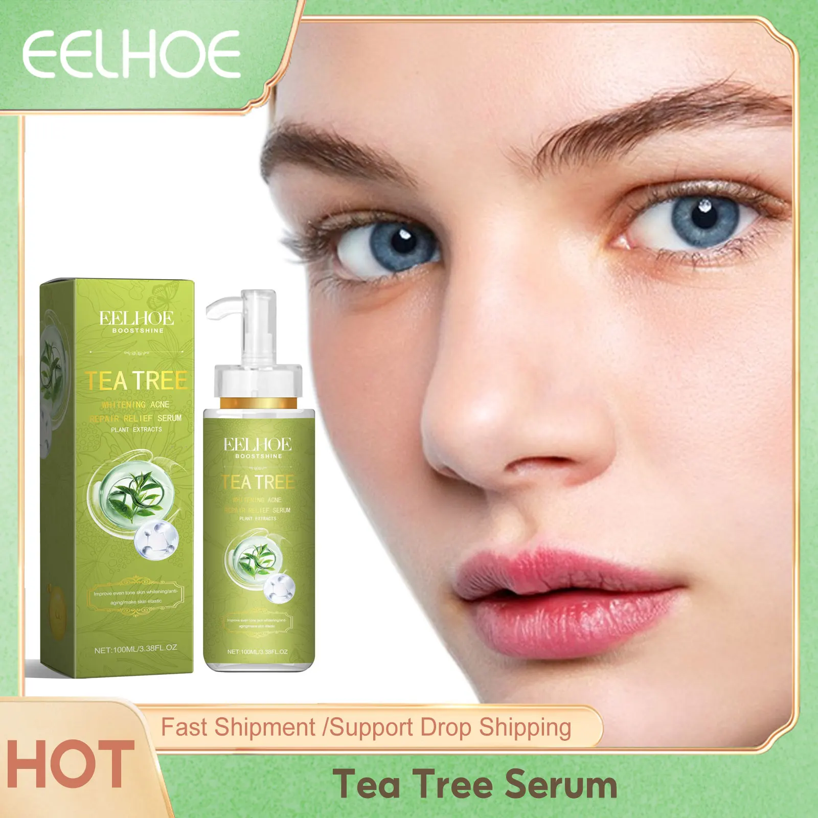 EELHOE Tea Tree Essense for A-Cne Treatment Vitamin C Oil Control Nourish Facial Contour Brightening Skin Pores Refining Serum