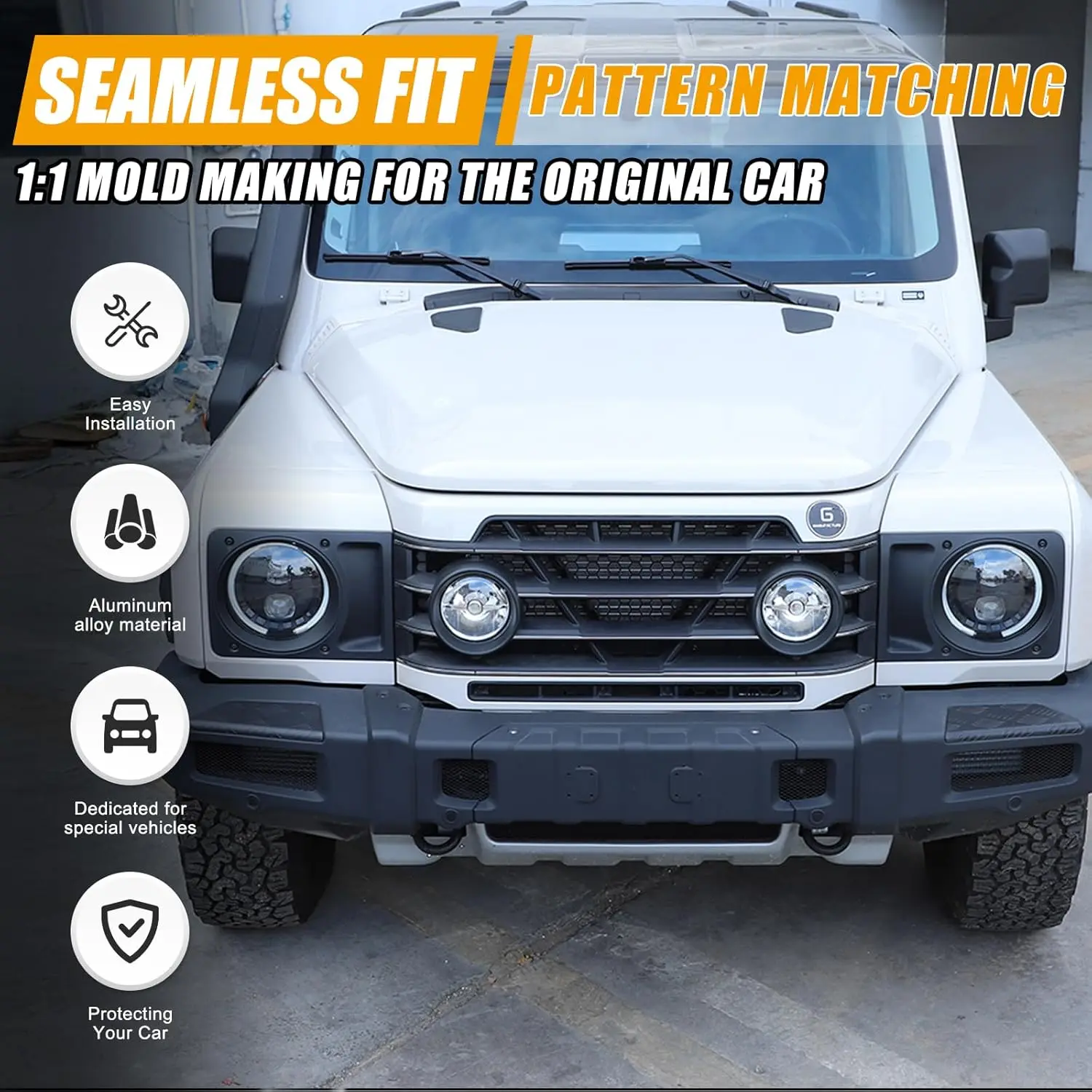 المصد الأمامي للسيارة من سبائك الألومنيوم إدراج لوحة الدواسة الكسوة لـ Ineos Grenadier 2020 2021 2022 2023 2024 مجموعة صب الملحقات