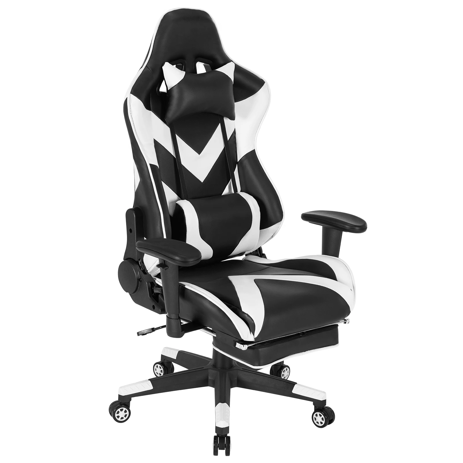 WOLTU Swivel Computer Desk Office Chair Racing Gaming Chair Faux Leather Seat with 155°Tilt Reclining Lumbar Cushion Relaxing