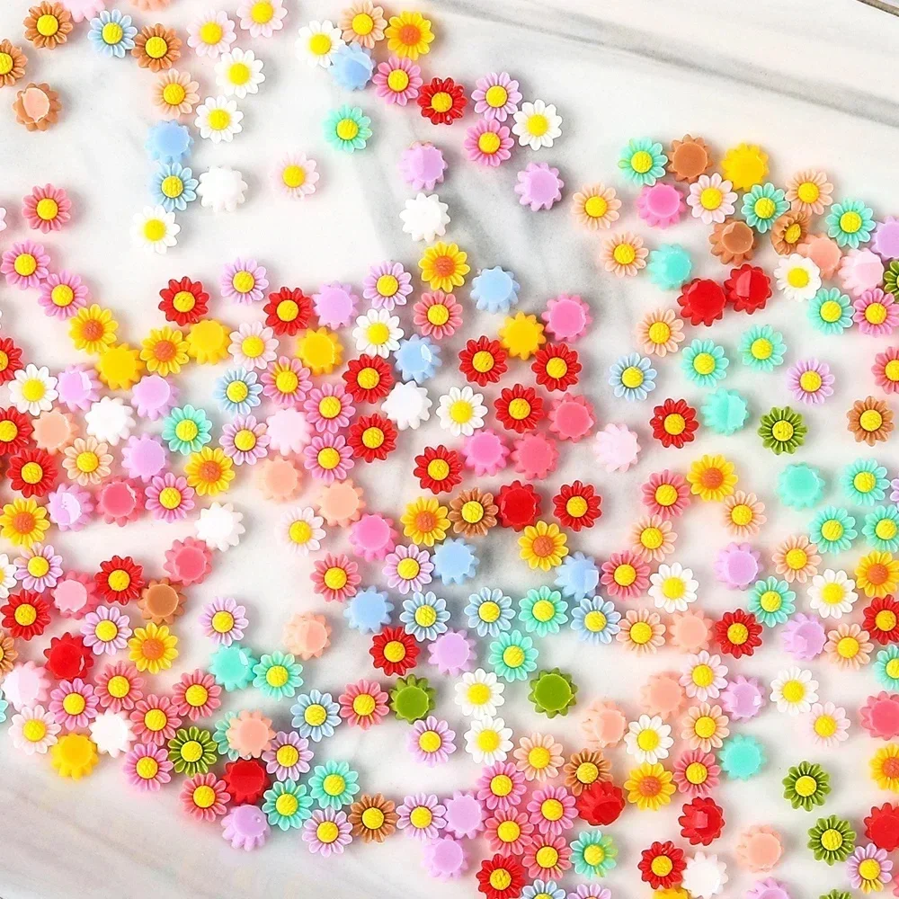 100 sztuk DIY zawieszki do paznokci akcesoria zdobienie paznokci luksusowe dekoracje dostarcza części 3D mieszane żywica pięciopłatkowy kwiat róża — zdjęcie 2
