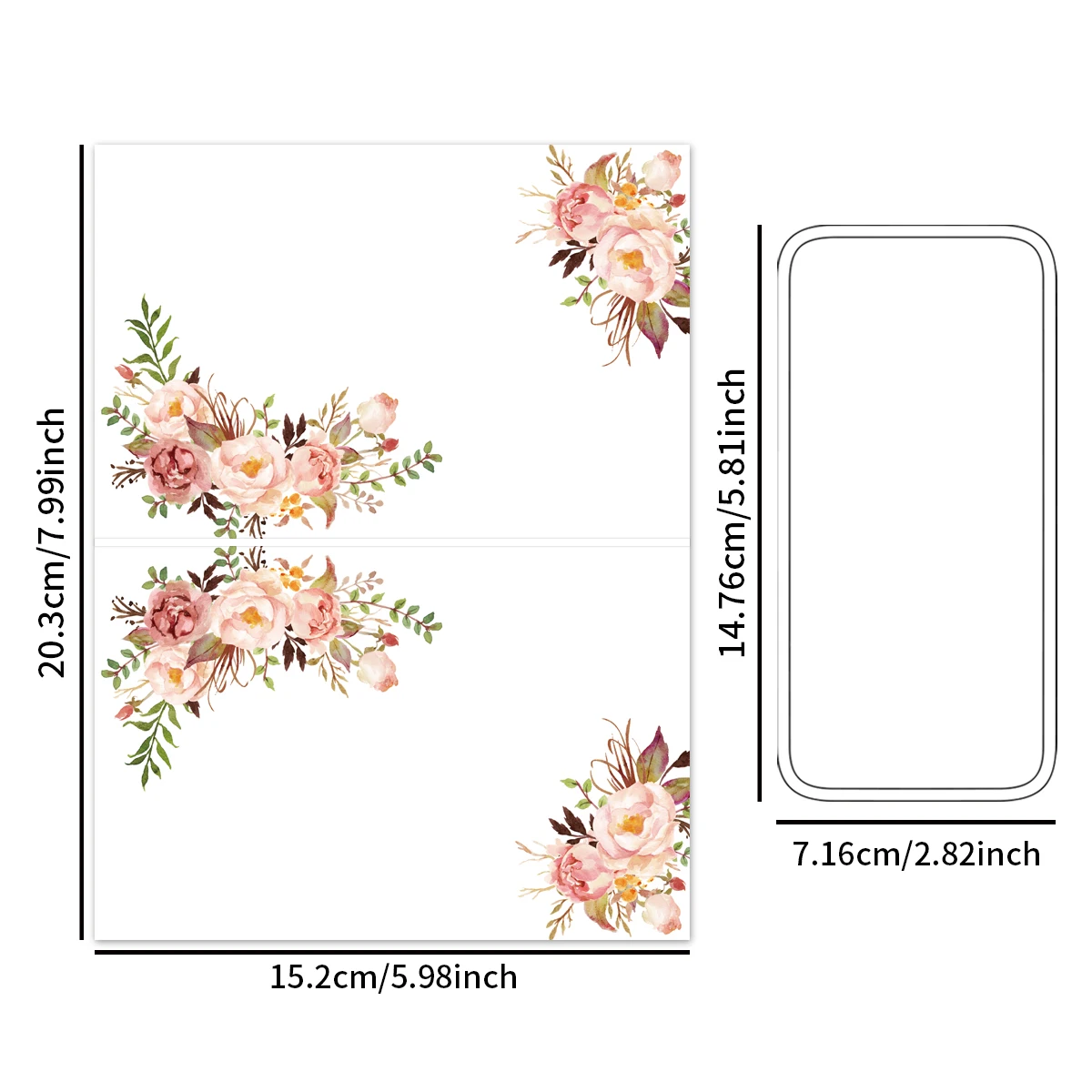 10Sheets Floral Table Place Cards, Place Cards for Weddings, Place Cards for Table Setting, Wedding Place Cards, Easy Folding
