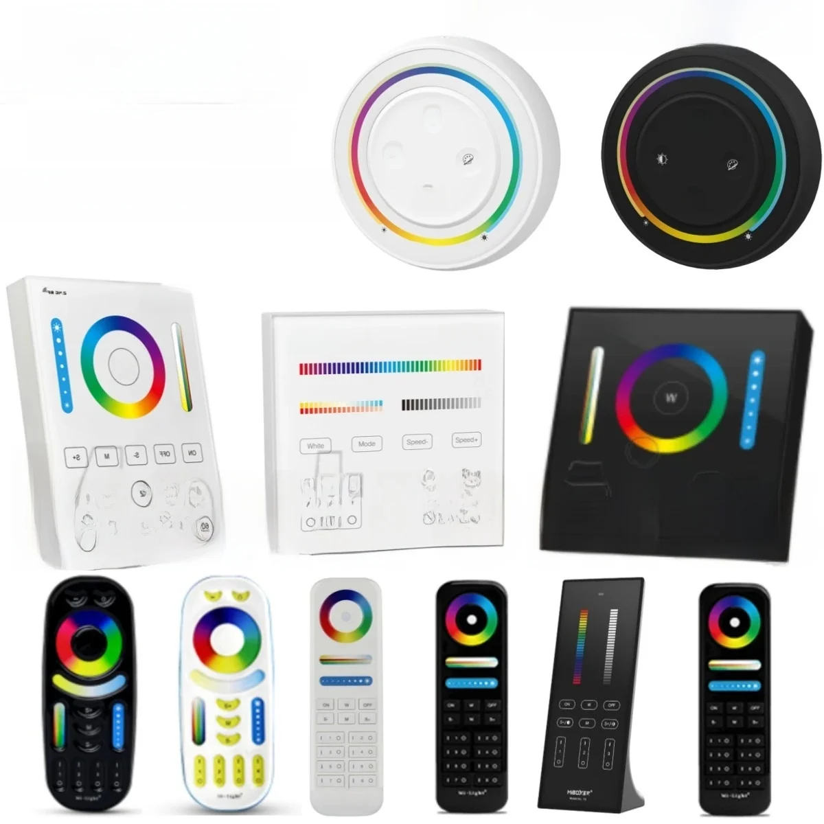 MiBoxer 2.4G Draadloos RGBCCT LED-paneel Afstandsbediening FUT100 FUT092 FUT092B B3 T3 B4 T4 B0 B8 S2W+ C5 Y3 FUT088 FUT089 FUT089B FUT089S - afbeelding 2