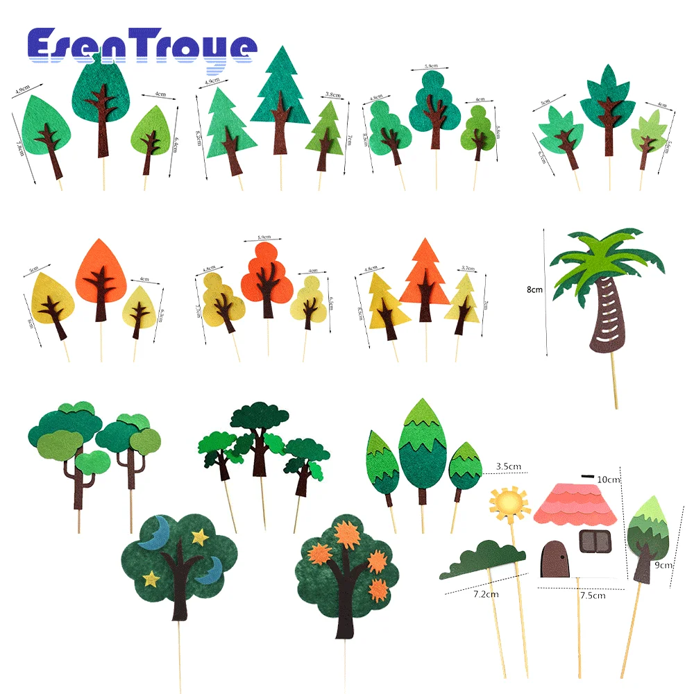 Jungle Safari Birthday Party Cake Topper Polymer Clay animali figurine foresta piccolo albero albero di cocco decorazione torta regalo per bambini