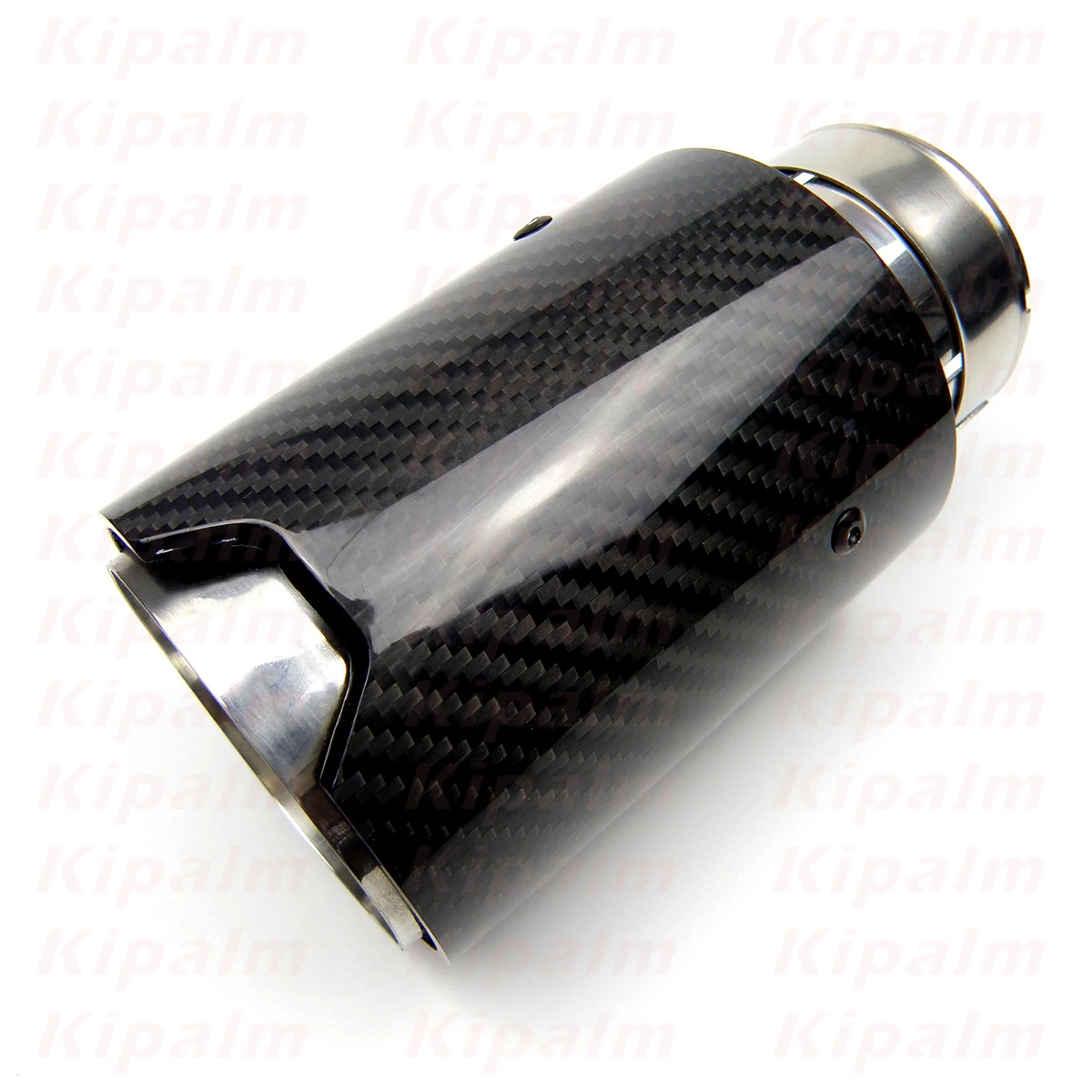 

1 Piece M Logo 170mm Length Glossy Carbon Fiber Exhaust Tip Muffler Tip Silver 304 Stainless Steel for BMW Muffler Nozzle