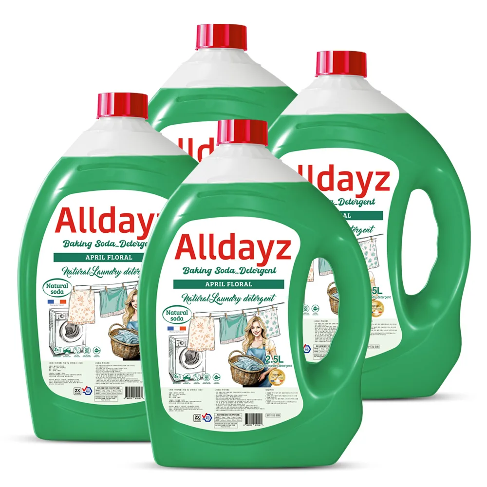 ALLDAYZ Detergente para Ropa de Gran Capacidad Detergente Líquido Neutral Fragancia Floral 2.5L 4 Piezas