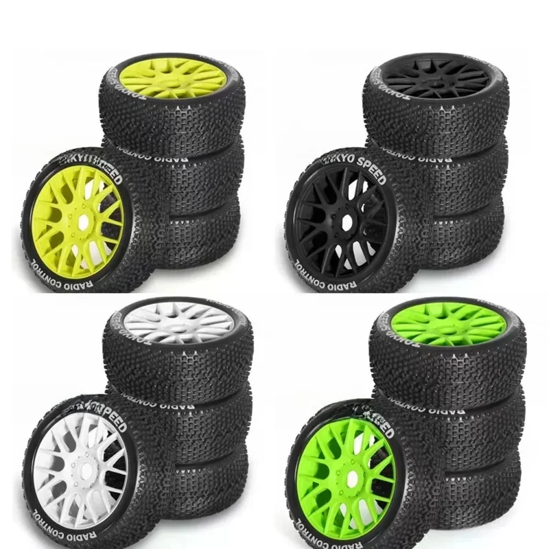 Roues de Buggy tout-terrain RC 110mm 1/8, pneu hexagonal de 17mm pour voiture ARRMA Typhon Talion TRX Redcat Team Losi Kyosho HPI HSP VRX RC, 4 pièces