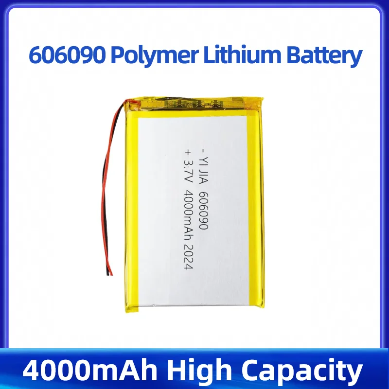 606090 3.7V 4000mAh Rechargeable LiPo Battery for Camera, Power Bank, Tablet, and Electric Toys 606090 14.8Wh