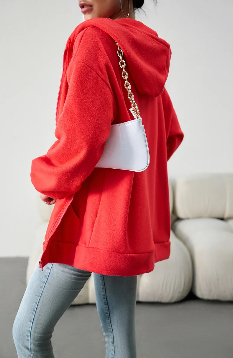 Autumn Winter Ladies Cardigan Hoodies Coat Loose Casual Female Women Solid Hoody Outwear Coat Hooded Jacket Overcoat Plus Size