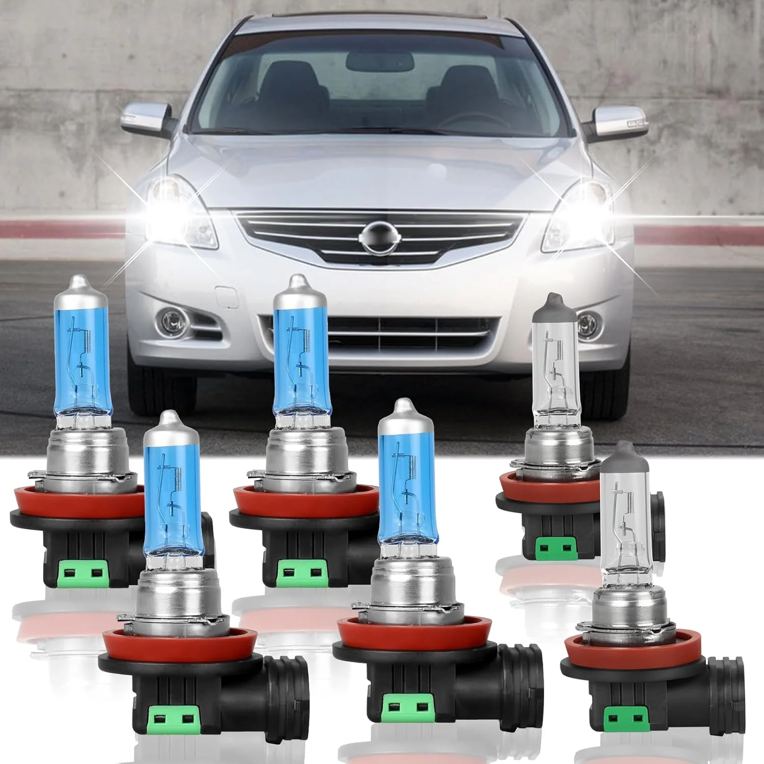 

Комбинированный комплект из 4/6 шт. для Nissan Altima (2002-2020) фары дальнего и ближнего света, галогенные противотуманные фары, автомобильные галогенные лампы, супер яркие Plug&Play