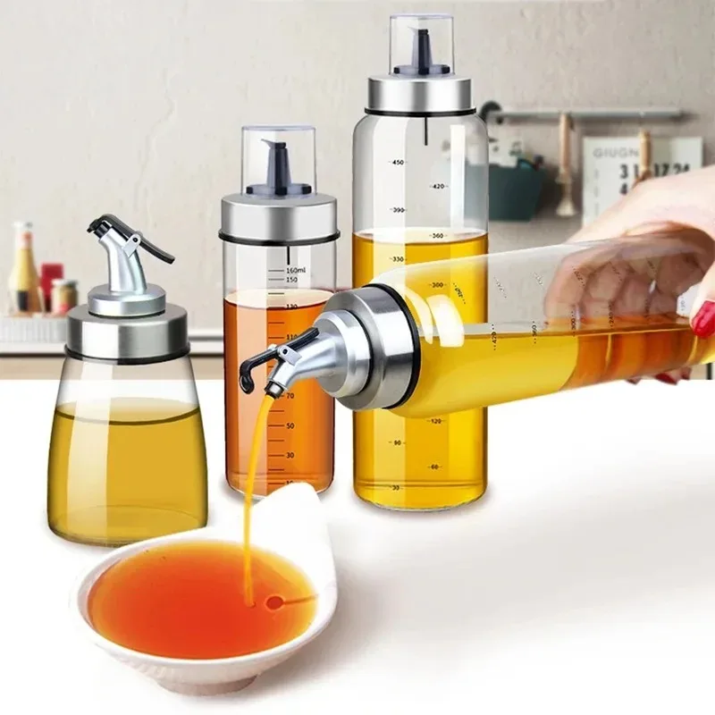 1Pcs Vinegar Spray Oil Sprayer Press Type Oil Bottle Things for Kitchens Oiler Leakproof and Heat Resistant Cruet Kitchen Tools