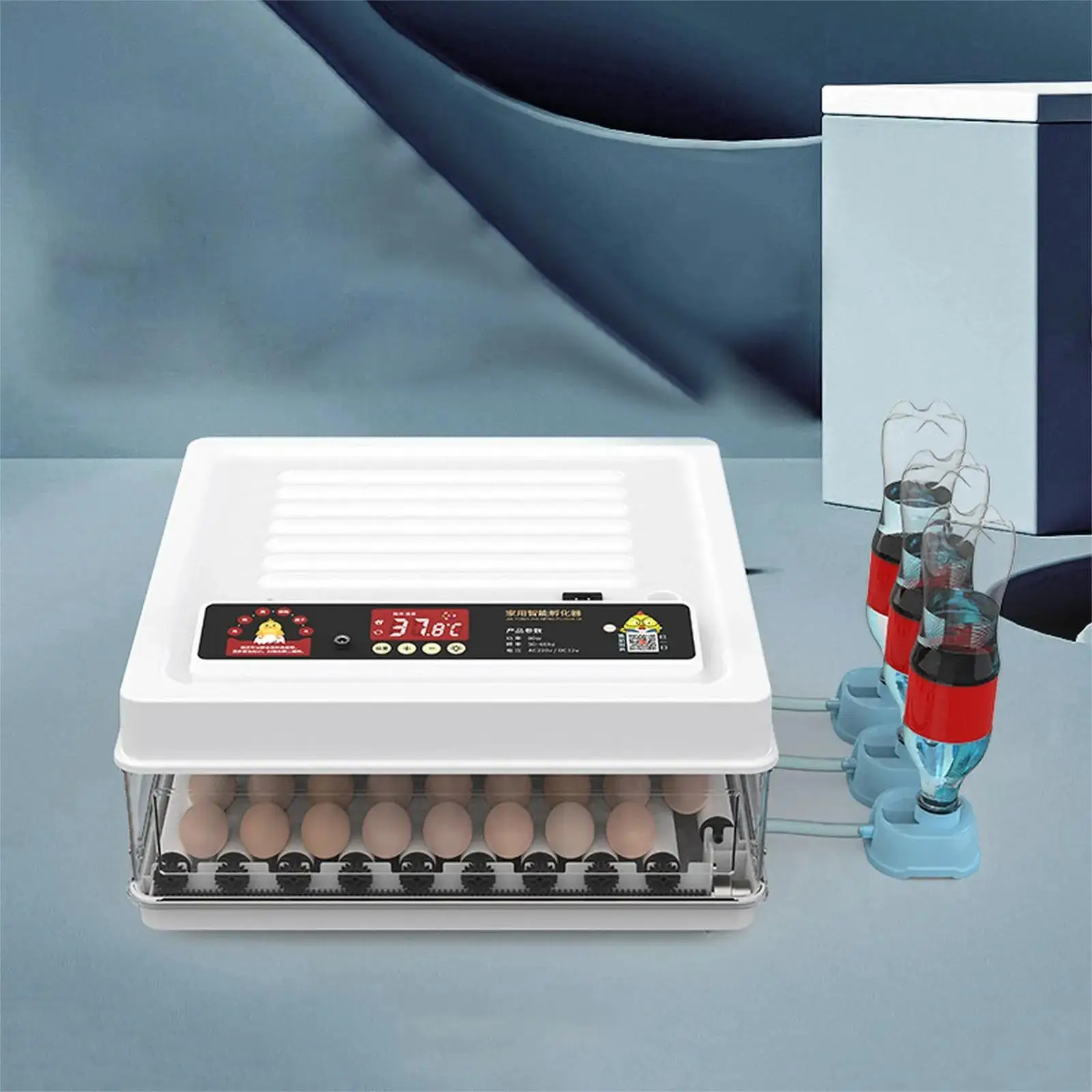 Incubadora de 24 Huevos de 220V para Pollos, Aves, Codornices y Huevos Pequeños, con Volteador Automático de Huevos, Herramienta de Incubación Avícola con Control de Temperatura, Suministros para Granjas