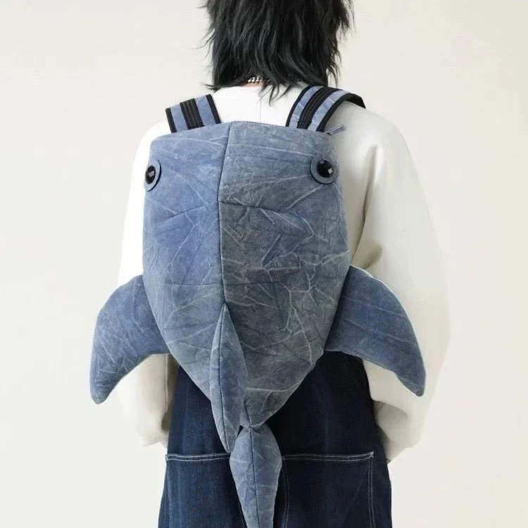 Plecak Shark Bag o dużej pojemności, zabawny plecak unisex, modny plecak uliczny — zdjęcie 2