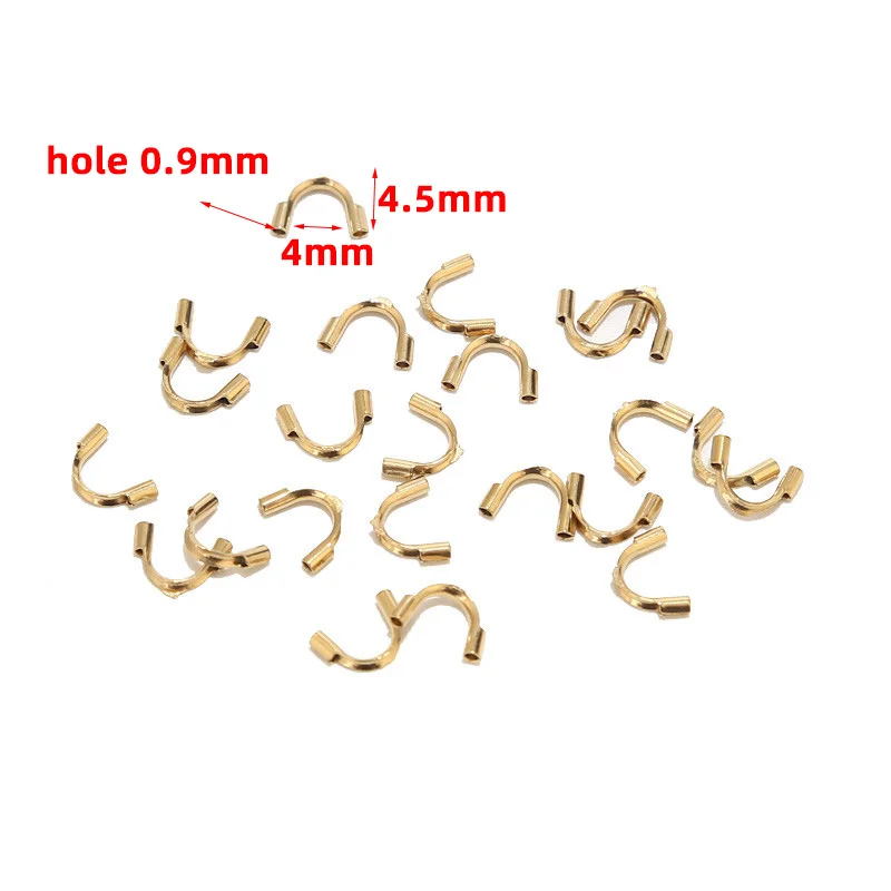 50Pcs/lot Stainless Steel Gold Wire Protectors Wire Guard Guardian Protectors loops U Shape Clasps Connector For Jewelry Making