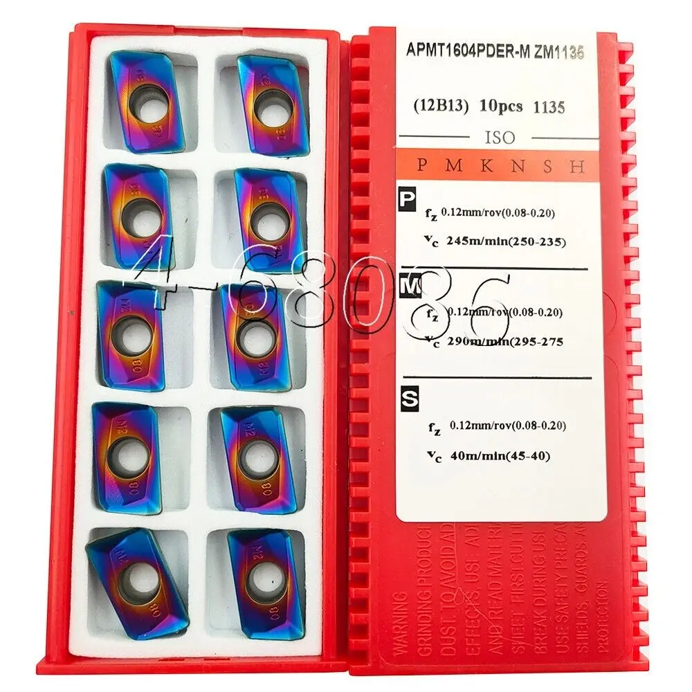 

90° 10pcs APMT1604PDER-M ZM1135 / APMT1604PDER-H ZM1135 HRC65 CNC carbide insert cutt-off Milling Insert for steel
