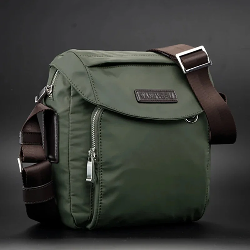 Nowa torba męska na ramię dorywczo duża pojemność wodoodporny Retro zamek męski Messanger Crossbody Outdoor Solid Color torby hurtownia — zdjęcie 2