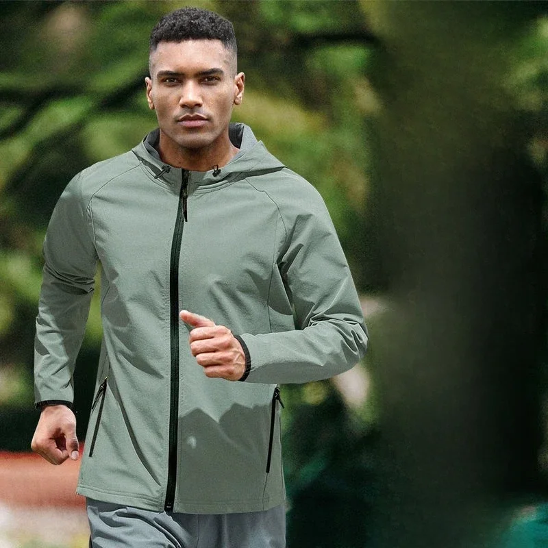 AliExpress NONE Men's Windproof Jacket Sports Running Training Coat for Spring Autumn, Waterproof Rainproof Quick-Dry Cycling Hiking Windbreaker