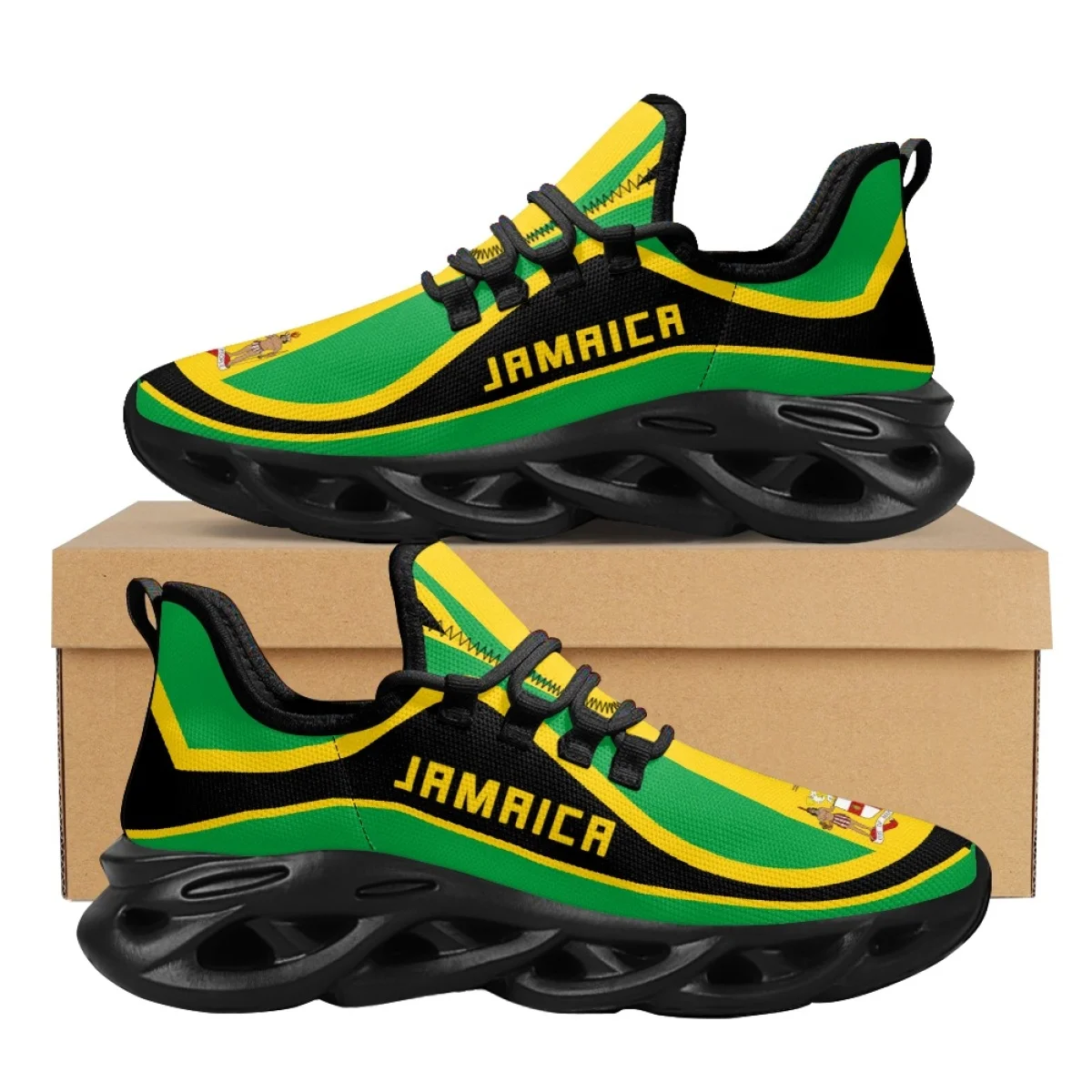 New Jamaica Country Flag Patter for Women Men Spring Autumn Soft Tennis Shoes Outdoor Work Breathable Convenient Flats Sneakers