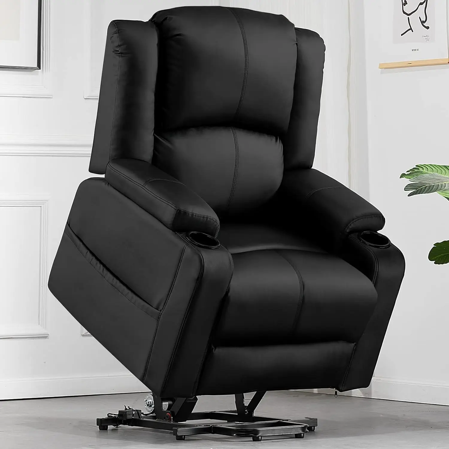 COMHOMA elektrische relaxfauteuil, relaxfauteuil tv-stoel, massagestoel met relaxfunctie, stoel met sta-op-hulp, powerlift relaxfauteuil voor ouderen