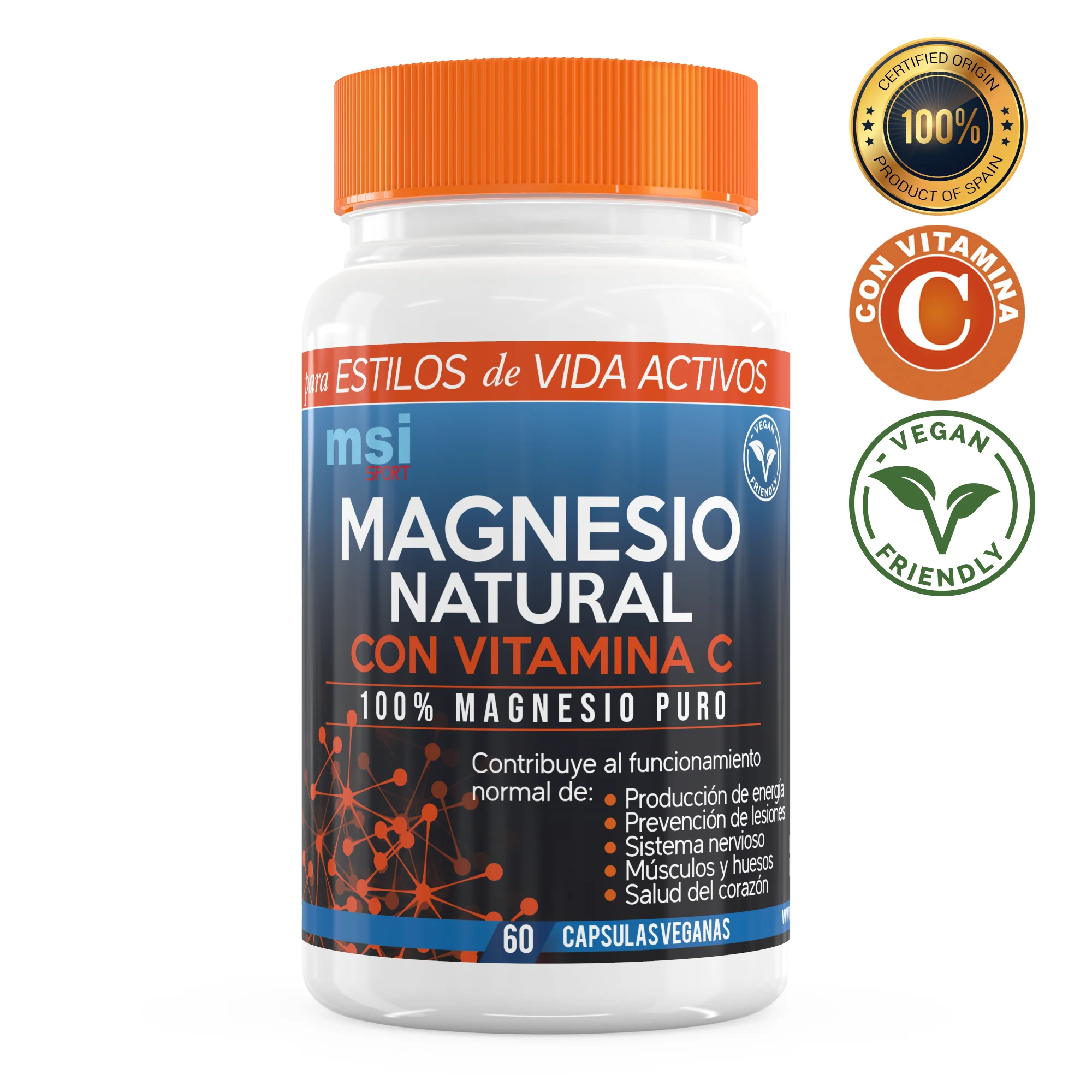 MSI Natural magnesium with vitamin C - 60 capsules