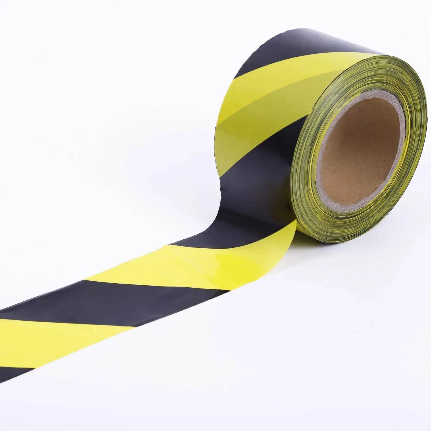 Self-Adhesive Warning Tape Yellow & Black Hazard Safety Striped Barricade Caution Tape For Floor Factory Stairs