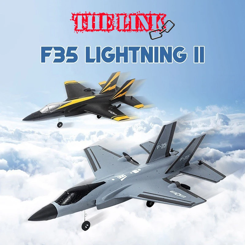 RC Plane Kids Toys F-35 Lightning II Fighter Foam Model 4CH 2.4Ghz Remote Control Electric Aircraft Glider For Kid Birthday Gift