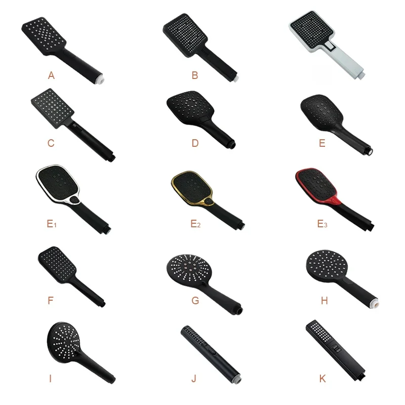 Pommeau de douche à main multifonction noir mat, douchette murale avec tuyau de 150CM et support de douche réglable