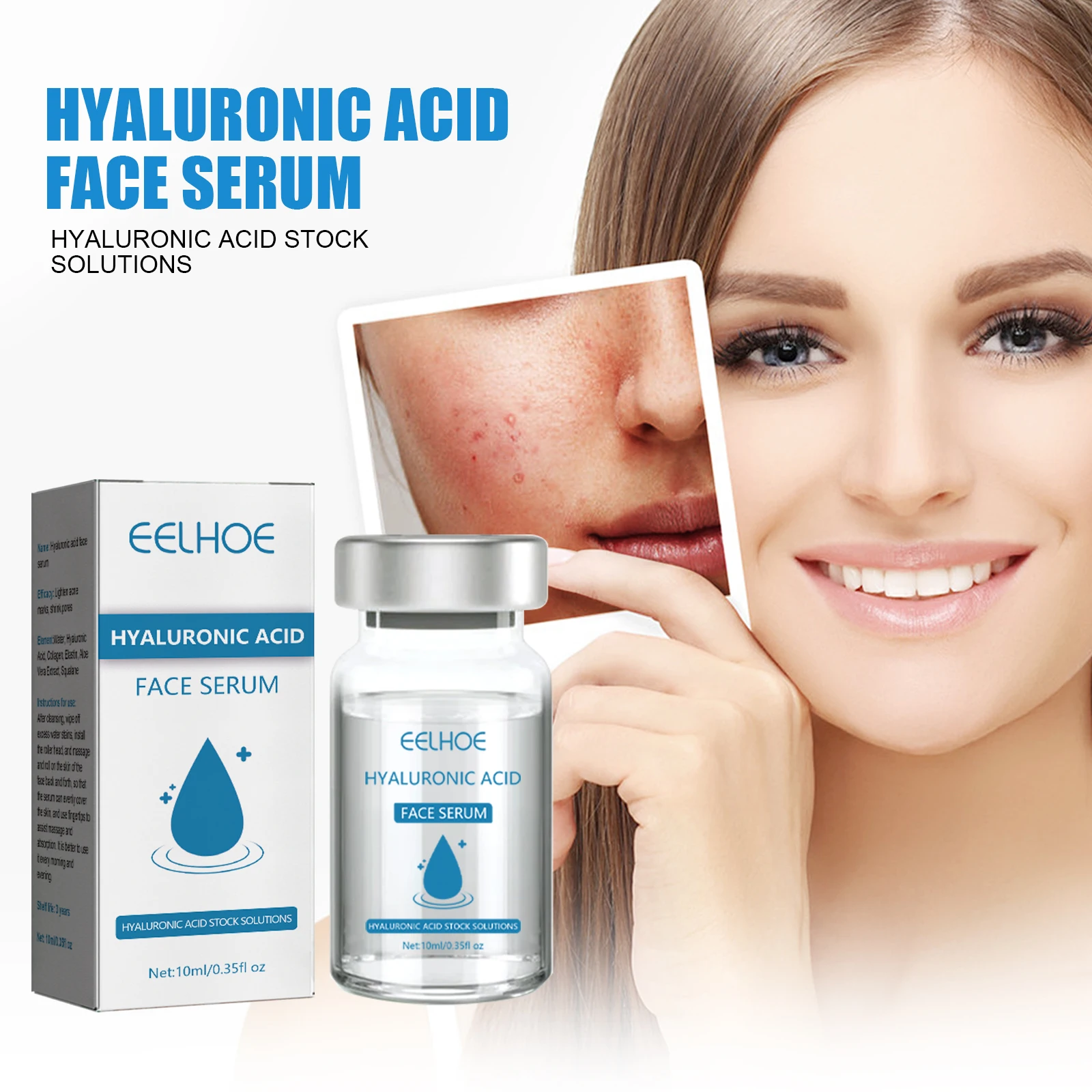 Hyaluronic Acid Essence Deep Moisturizing Repair Face Brightening Clean Skin Hydrating Moisturizing Facial Treatment Essence