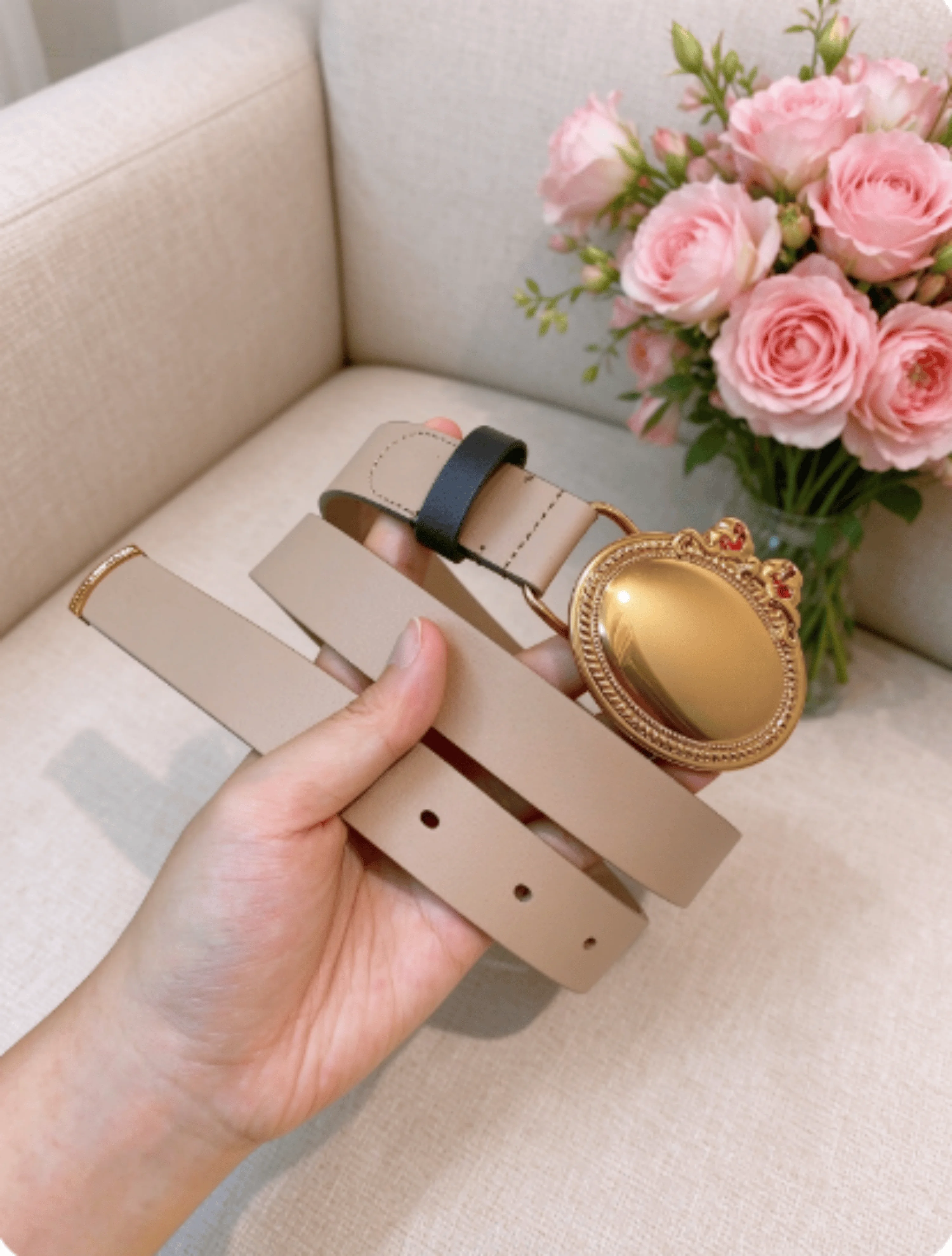 2026 Women Double-sided Belt Autumn New Cowhide Vintage Oval Buckle Simple  Versatile Durable Fashion Bow Women Belt 2.5CM